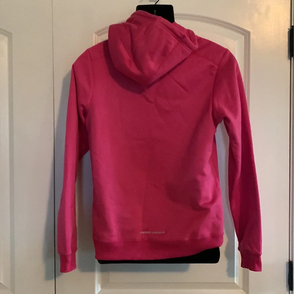 Pink under Armour fleece hoodie medium - Picture 3 of 7